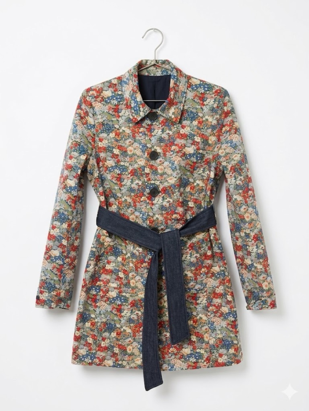 Liberty Art Fabrics Reversible Denim and Floral Print Jacket Medium